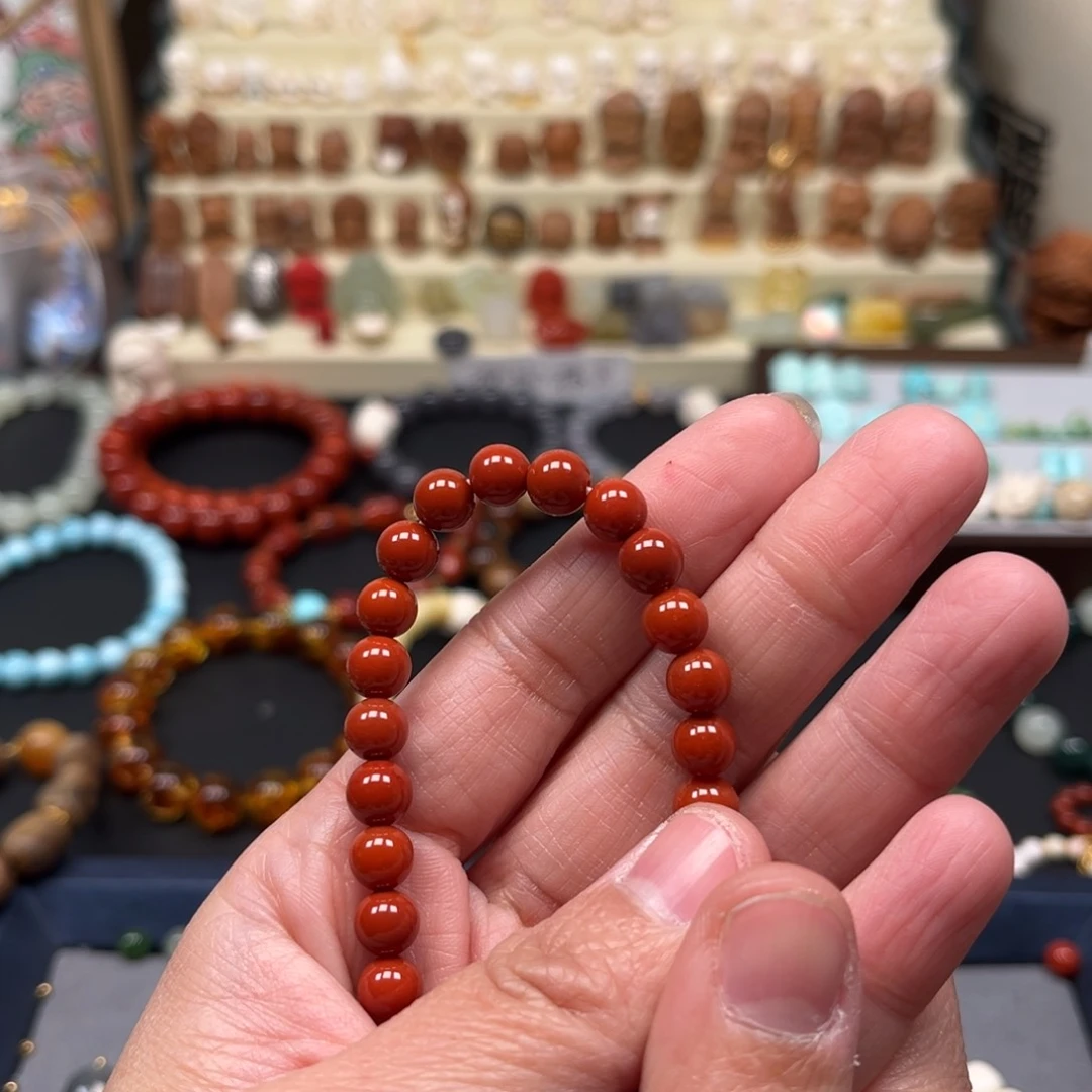 南红玛瑙手串未镶嵌水*木单圈手串