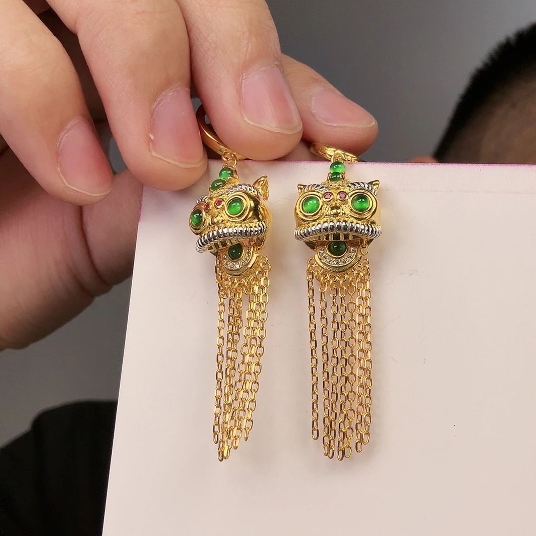 翡翠颈饰银S925镶嵌一对