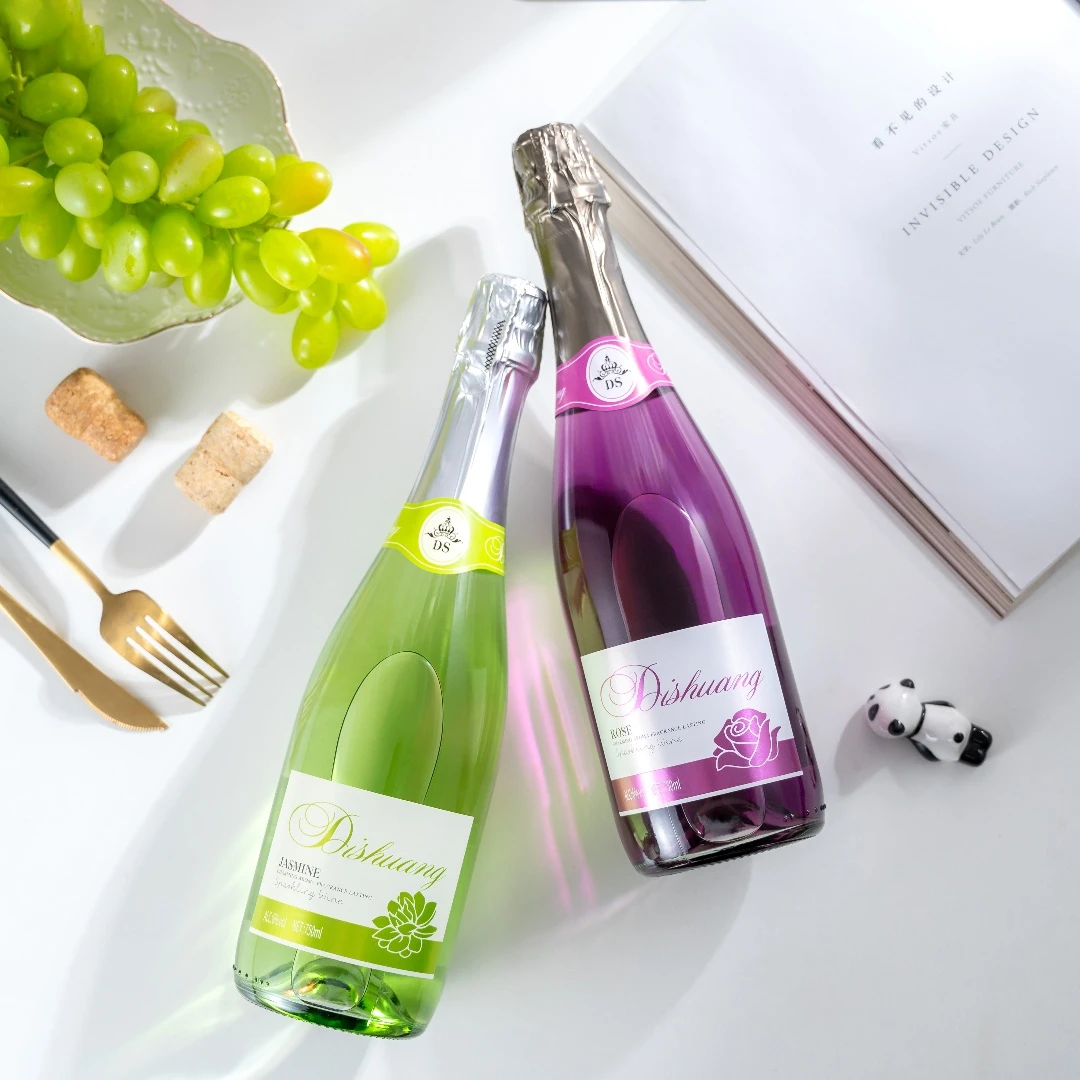 【工厂直营】精品起泡酒750ml*2气泡酒青提茉莉+紫提玫瑰微醺果酒