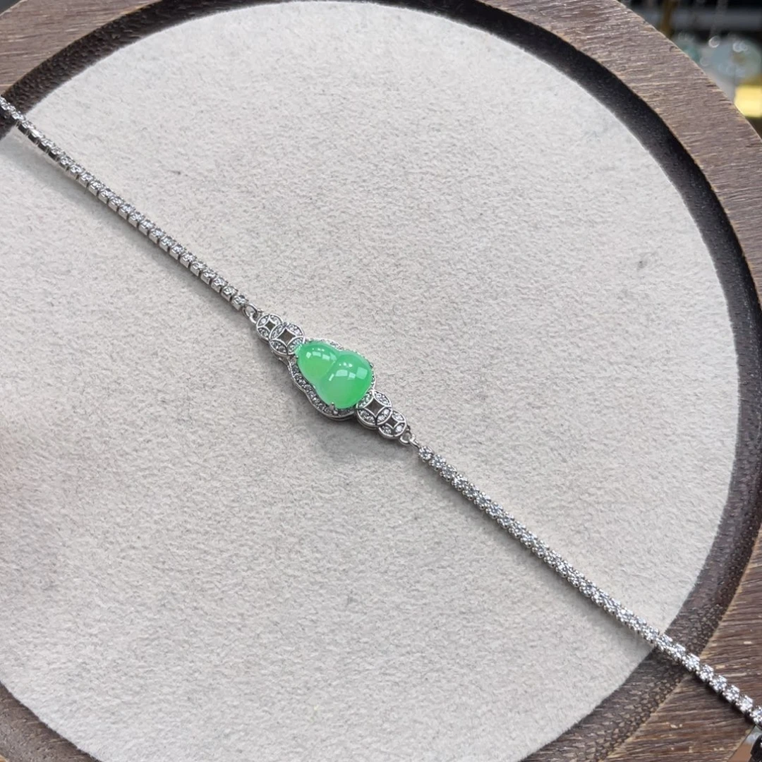 翡翠银S925镶嵌手链