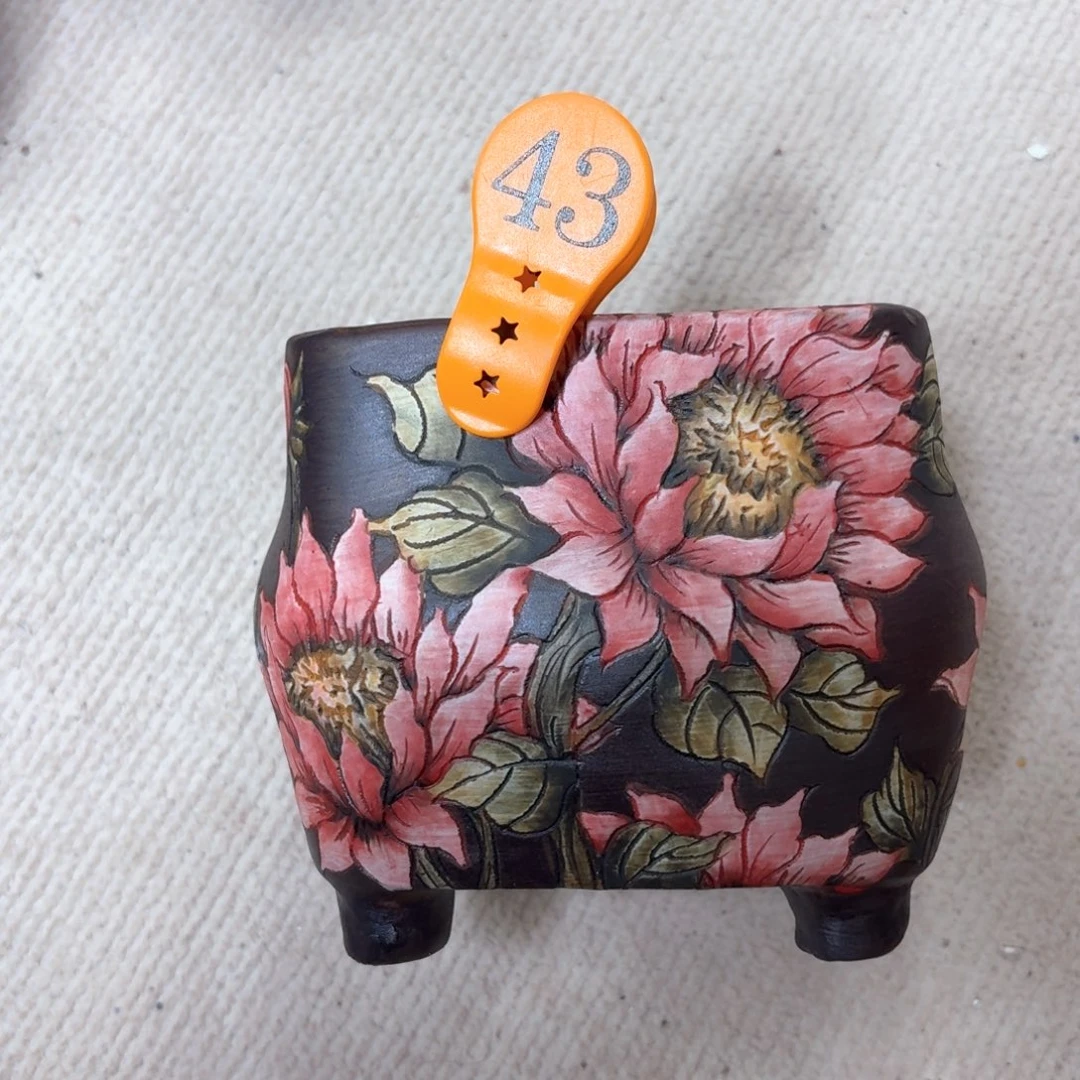 木***）花盆紫砂陶瓷多肉花盆瑕疵