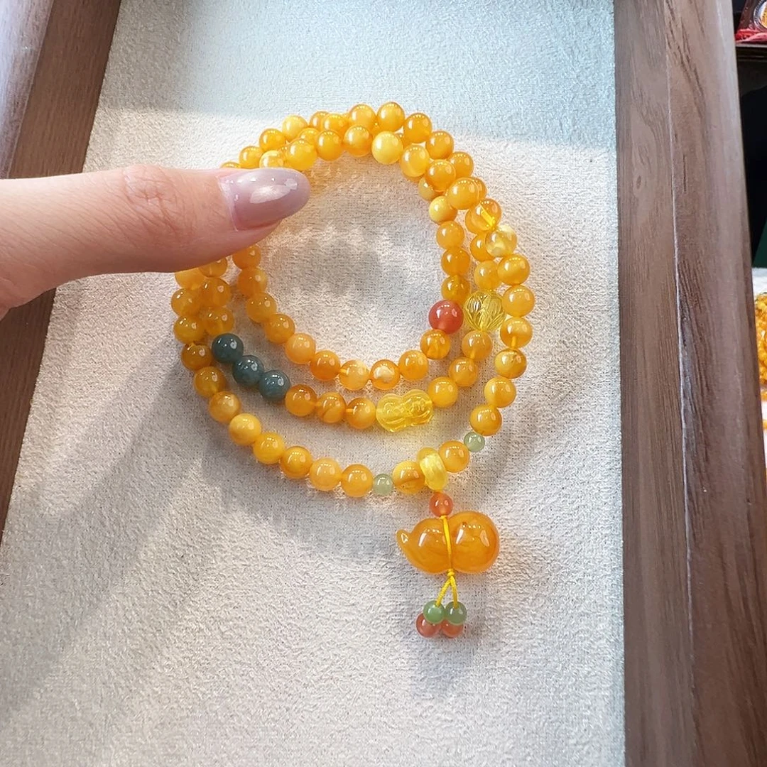 蜜蜡未镶嵌手链蜜蜡6.3mm