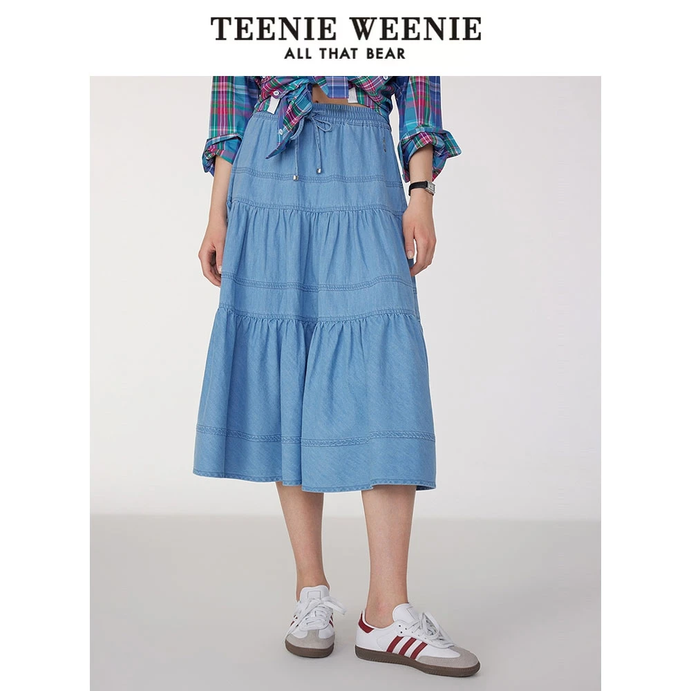 *TeenieWeenie小熊女牛仔半身裙25复古时髦丹宁蛋糕裙TTWJ252504T