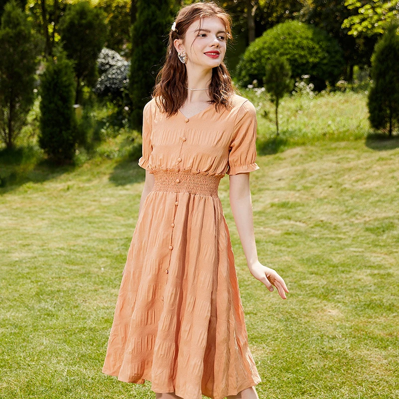 【Q141-Q150】轻调品牌女装2025春夏气质新款时尚显瘦宽松连衣裙