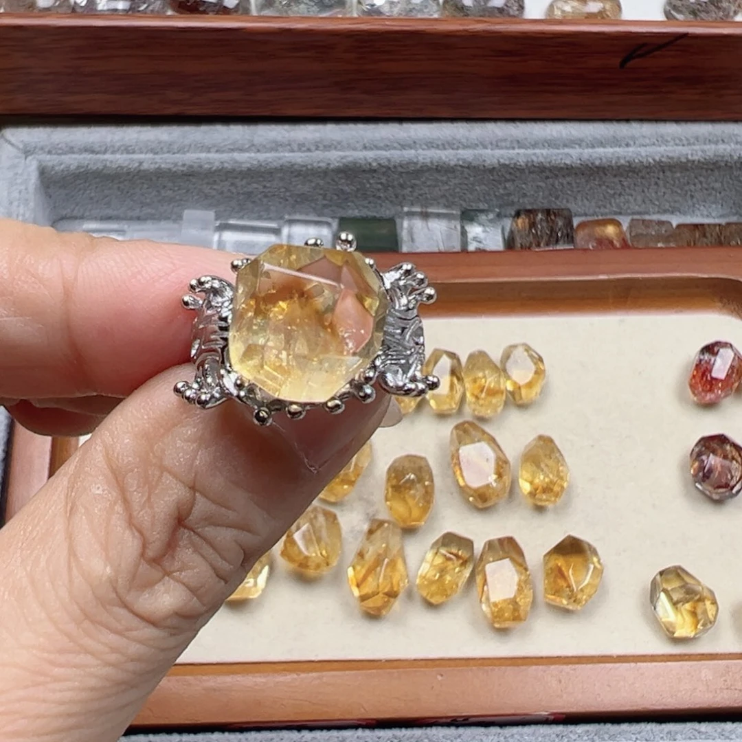 水晶手链银S800镀金镶嵌