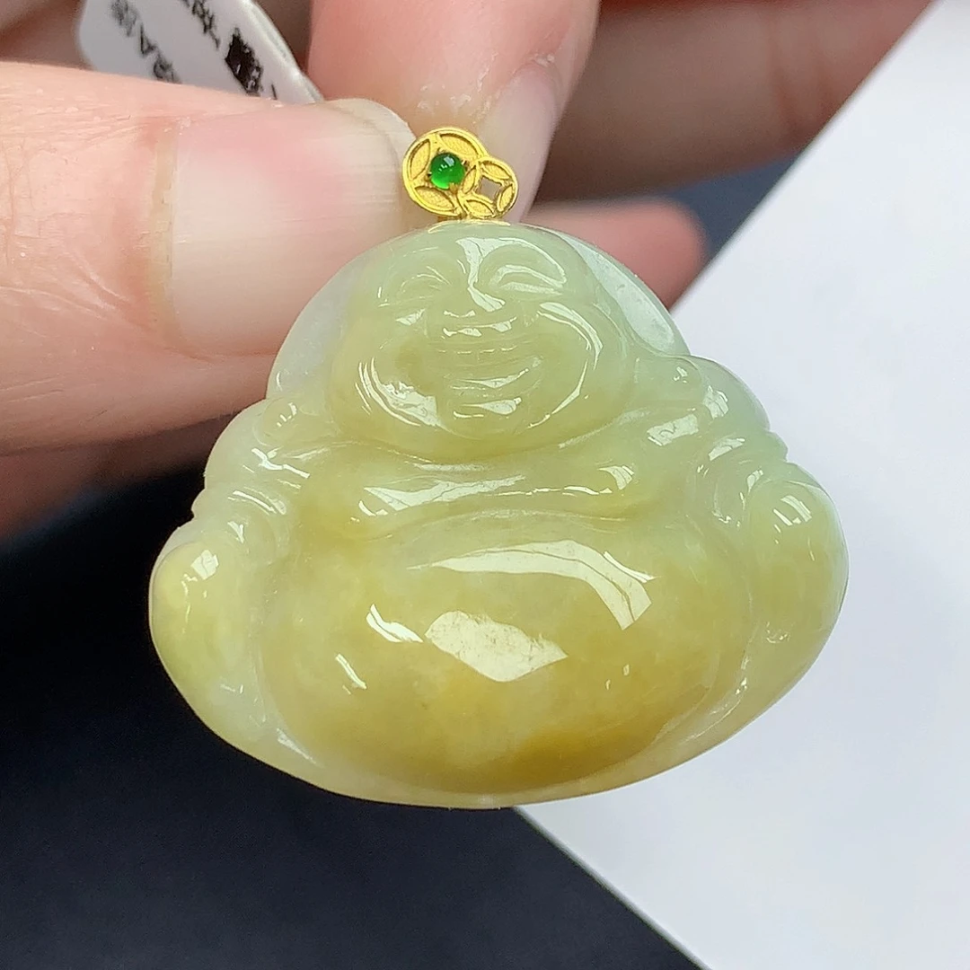 颈饰18K金镶嵌翡翠