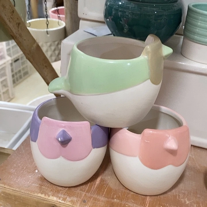 陶盆有孔 瑕疵针孔漏釉介意勿拍外高 10外口9