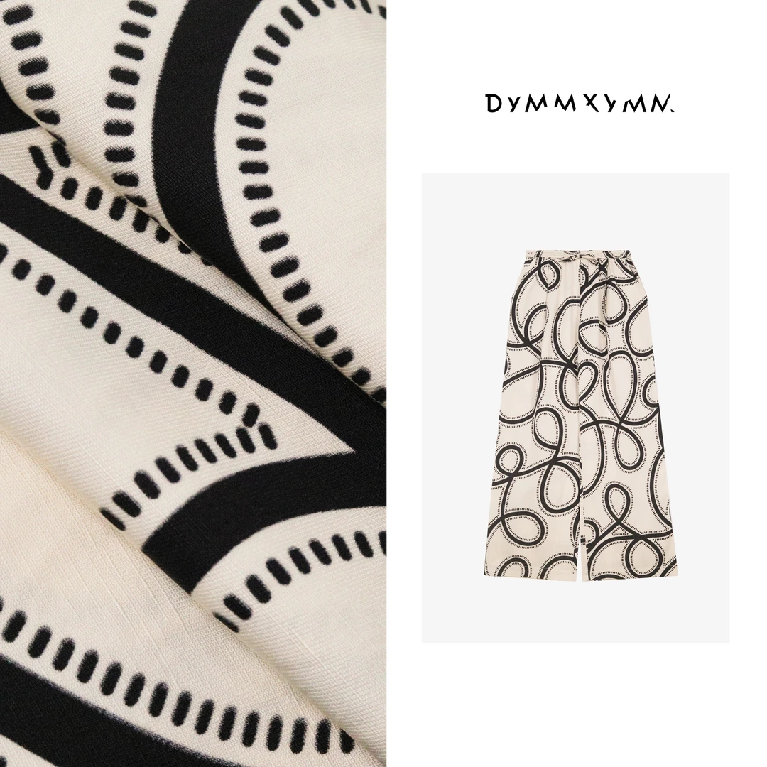 【DYMMXYMM】-字母絮语.夏款小众设计师抽象花纹长裤-W250020