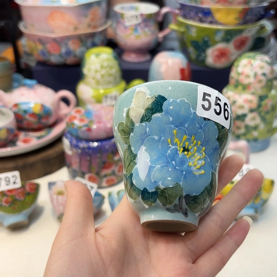 瓷片景德镇手绘高温釉下彩陶瓷茶具