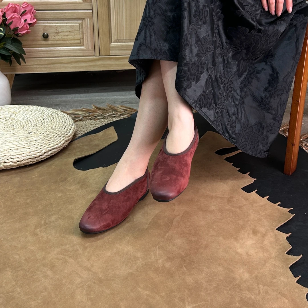 晶晶真皮女士加绒鞋保暖秋冬复古森系棉鞋百搭国风女士皮鞋598-5