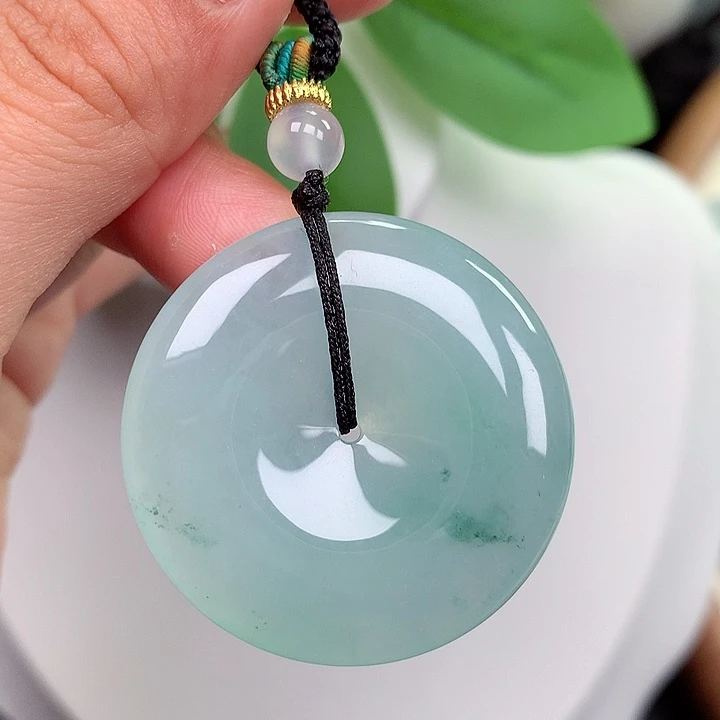 翡翠未镶嵌颈饰平安扣 35.2x5.8mm