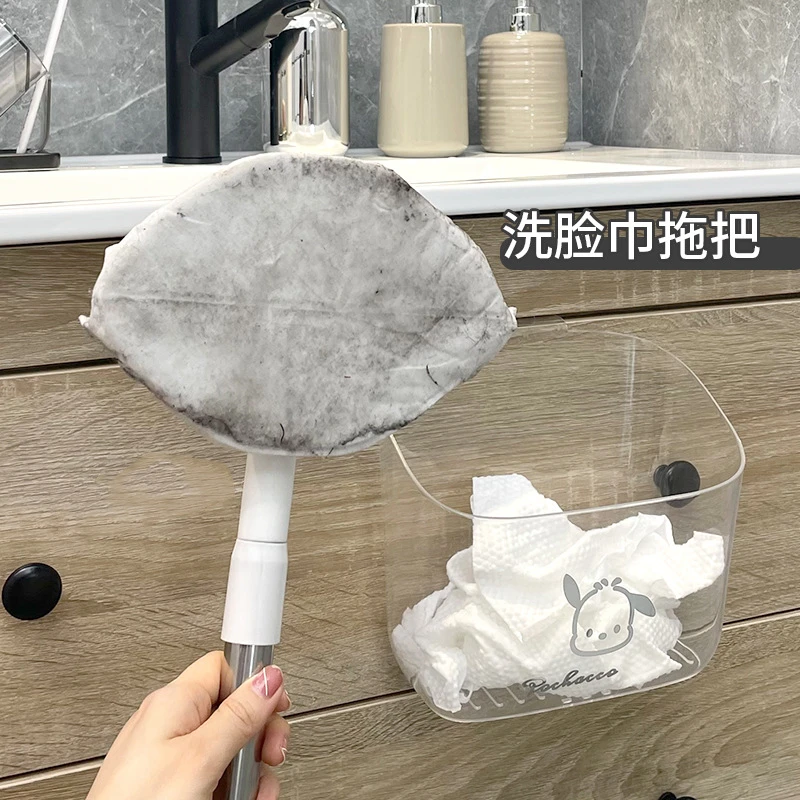 懒人一次性洗脸巾拖把家用可伸缩可旋转迷你静电除尘平板拖把神器