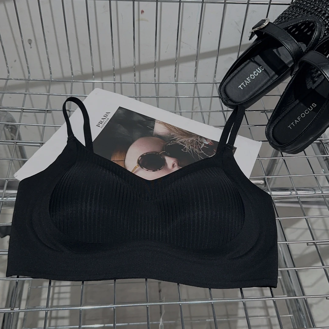 薄款无搭扣海绵垫无排扣V领文胸抹胸内搭舒适女士