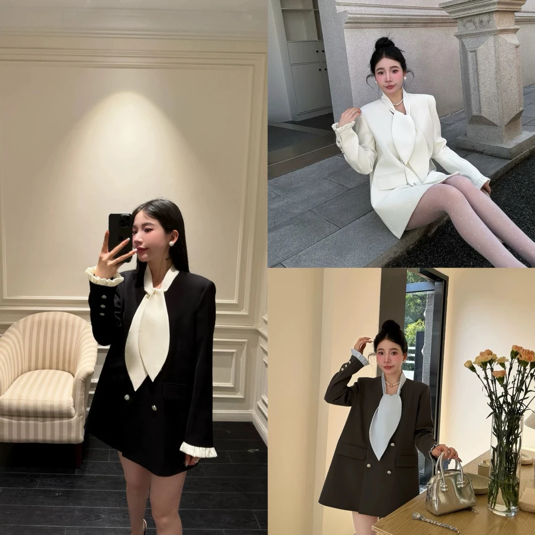 「050-100」2025年千金风氛围感西装外套韩系女主宽松版外套大衣