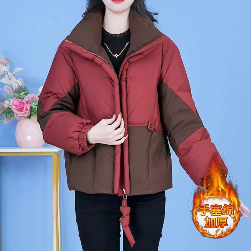 休闲时尚加厚棉服外套女2024年冬季新款韩版设计感面包服保暖棉袄