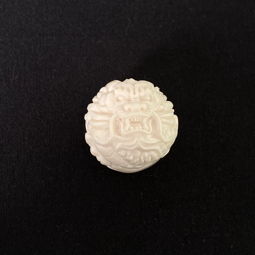 PK138 龙圆珠左右孔 只做天然猛犸牙