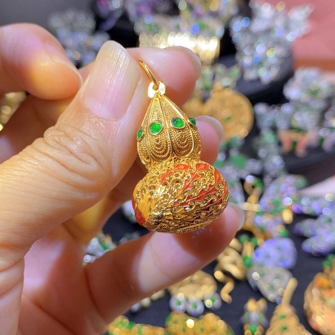 吊坠(不含链)银S925镶嵌翡翠