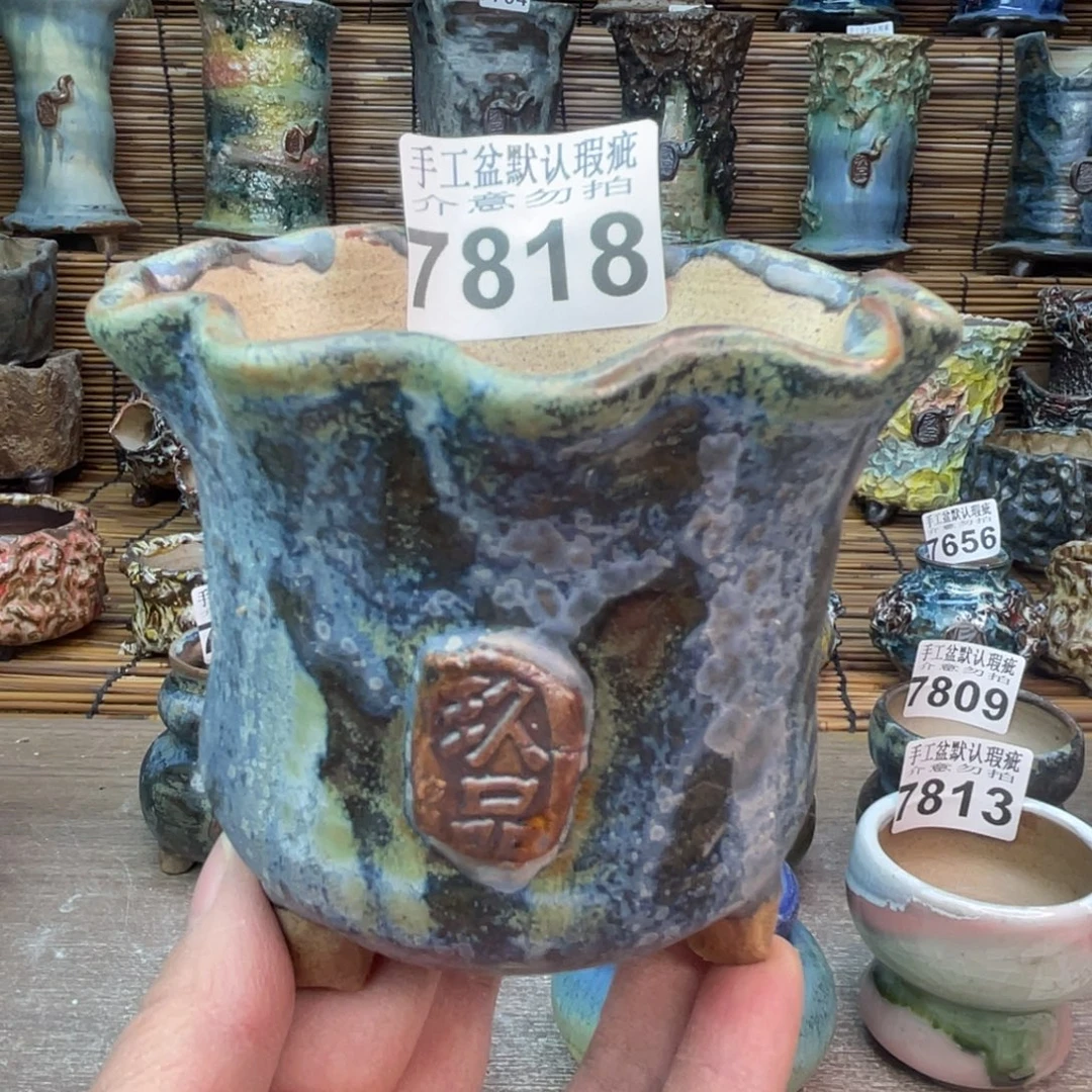 手工花盆默认瑕疵完美者勿拍