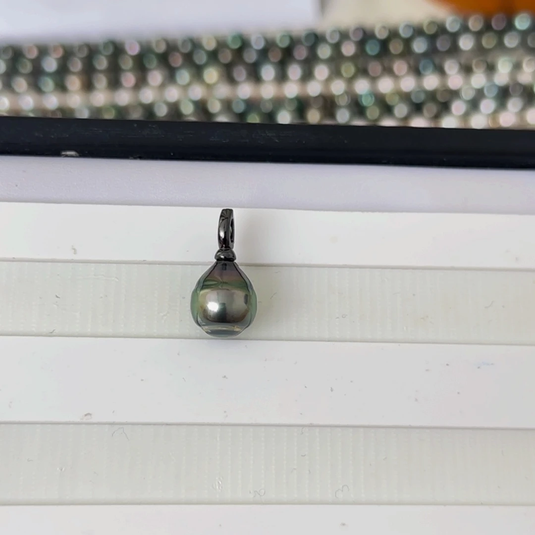 海水珍珠颈饰18K金镶嵌大溪地吊坠10-11mm可定制爱