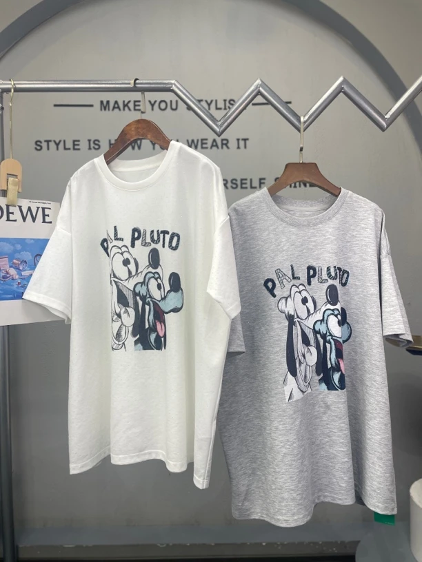 君家双色亮钻小狗设计短袖