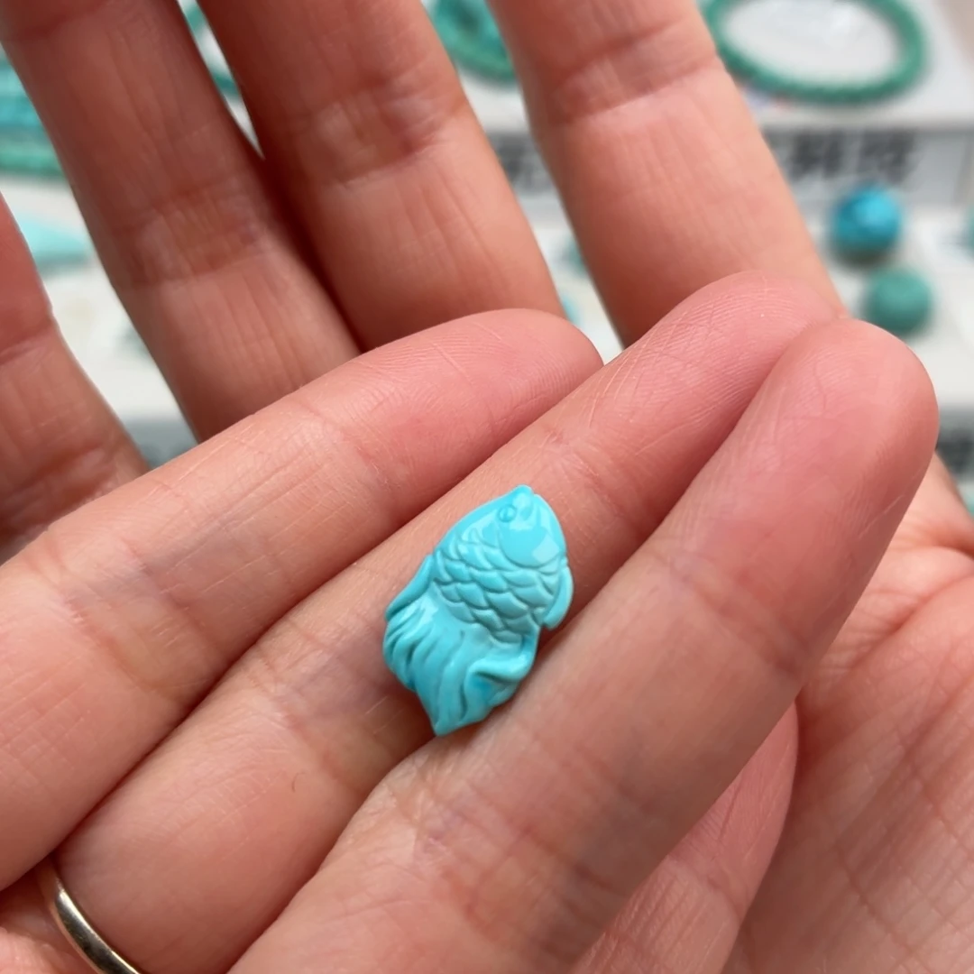 未镶嵌绿松石珠宝奇石小金鱼