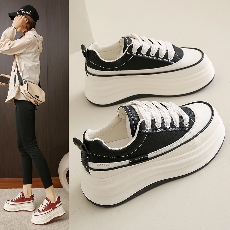 小白鞋女款2025新款爆款气质百搭厚底小个子洋气高颜值网红休闲鞋