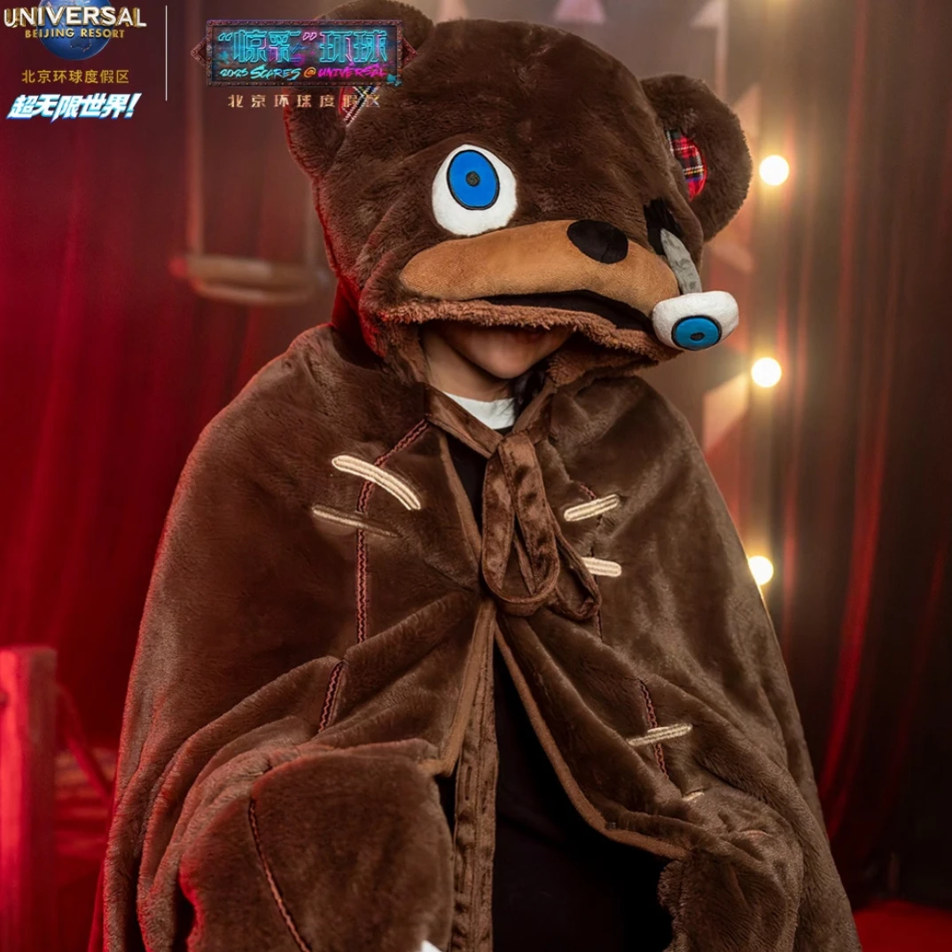 环球影城正品周边代购万圣节限定哈觅熊毯子毛绒披风