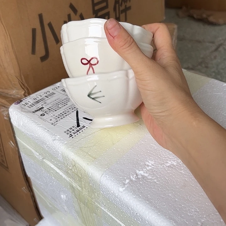 瓷片默认瑕疵商品泥饭碗各2个