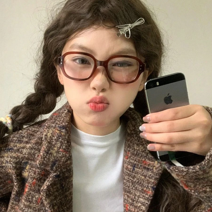 复古豹纹色椭圆眼镜女翘皮个性防蓝光镜轻凹造型平光镜可配度数