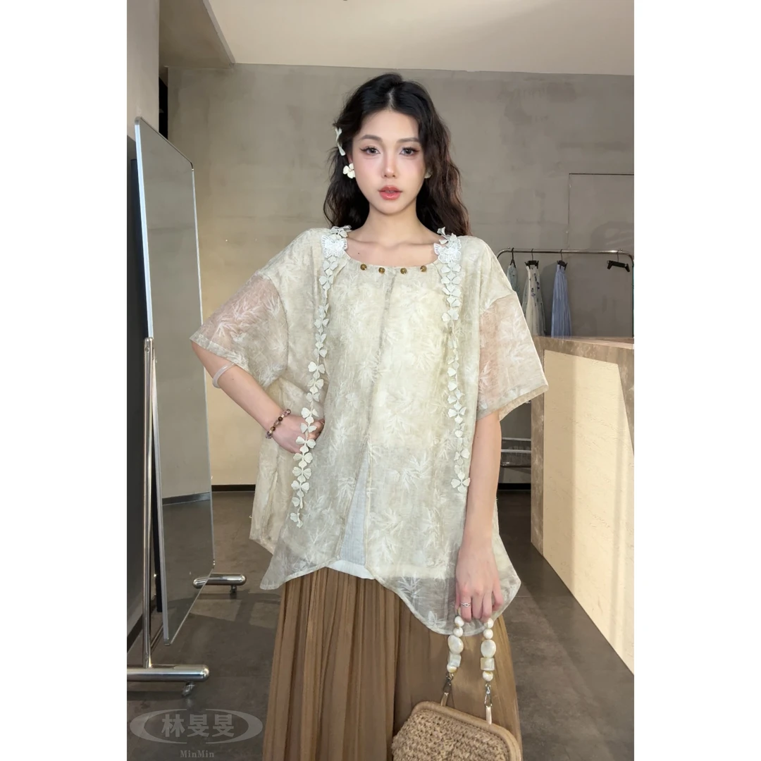 VGVL【烟雨江南】春夏款慵懒休闲宽松上衣女（20678）