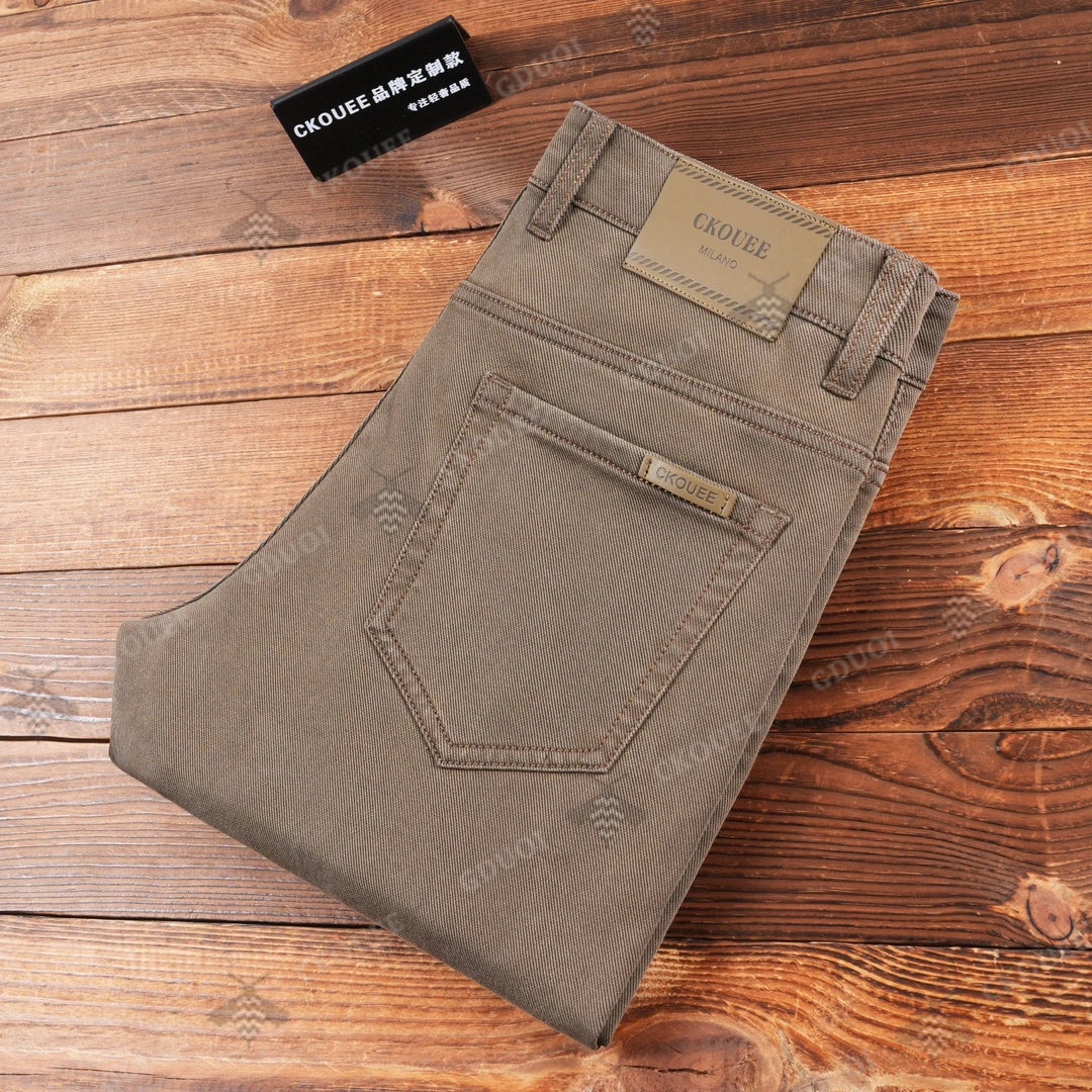 CKOUEE【专柜正品高档大气】男士秋冬轻奢修身直筒时尚休闲牛仔裤