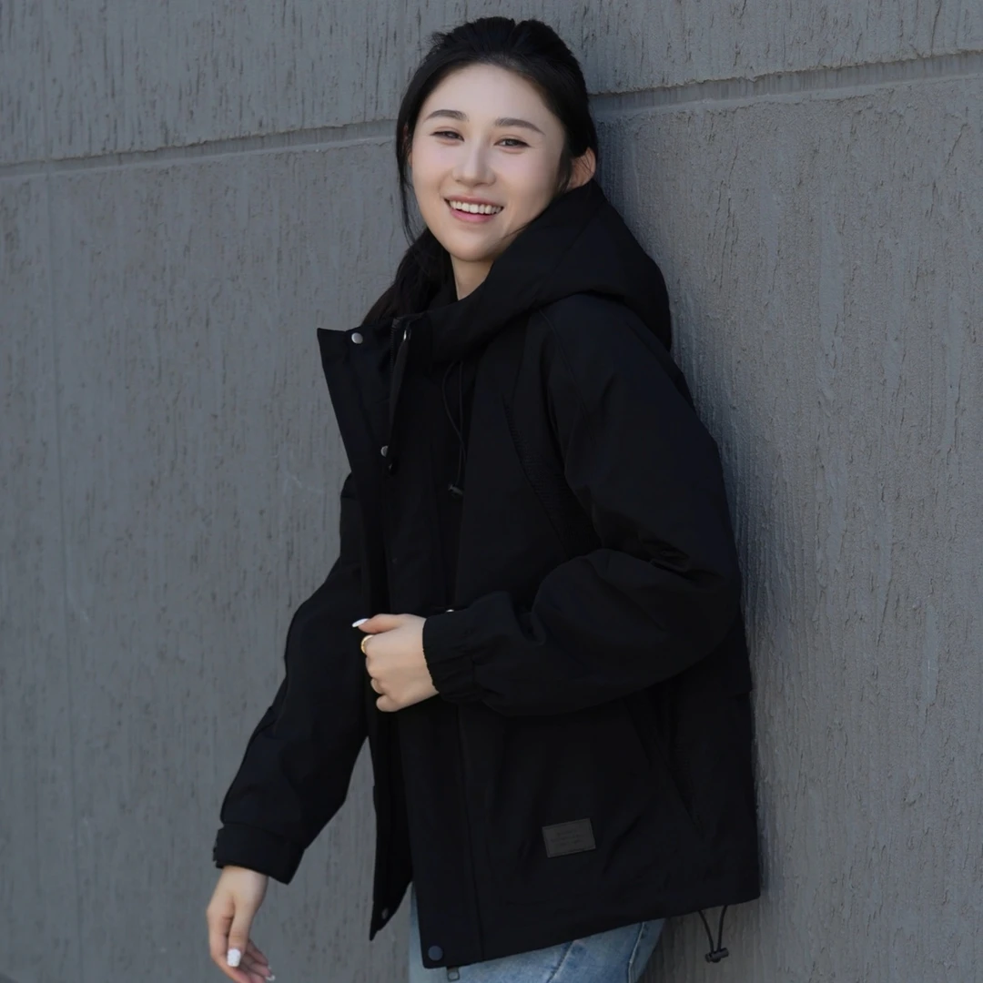 2025秋冬季新款连帽褂子工装男士二棉夹克外套休闲时尚上衣服保暖