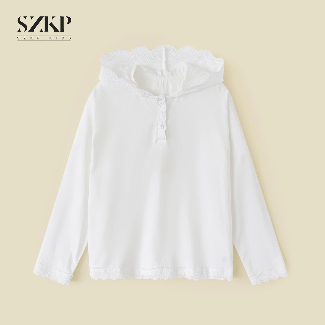 SZKP春季上衣女童装中大童儿童长袖时尚连帽女孩打底衫YNYC550310