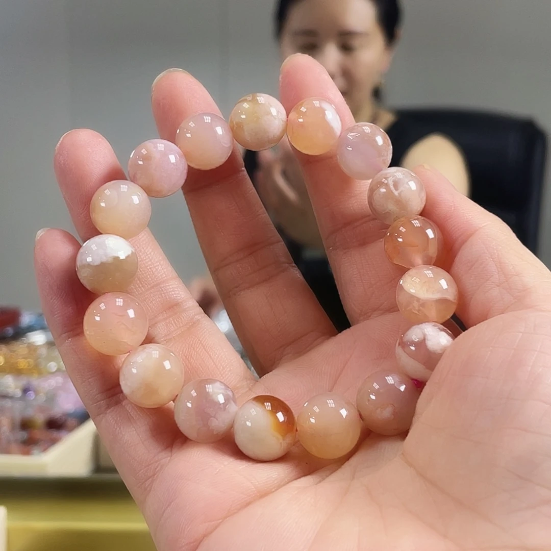 水晶手链未镶嵌樱花玛瑙