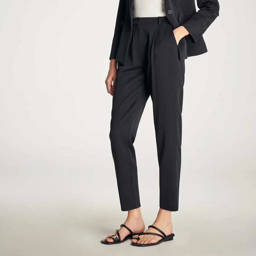 FALEMIG-萝家春夏法式简约百搭通勤女士休闲西服裤K99900