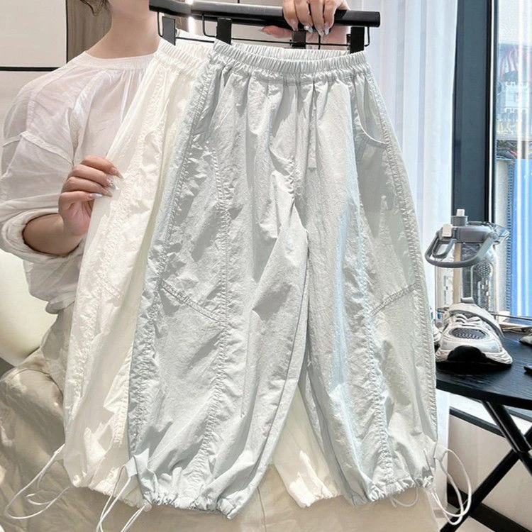 2025夏季新款中大童女童运动户外速干弯刀伞裤轻薄防蚊裤长裤潮