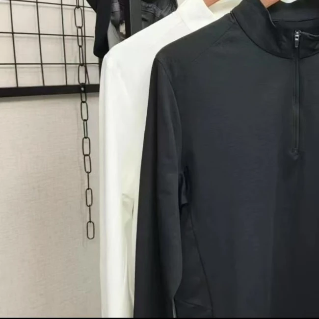 男款速干运动POLO衫俩色半拉链