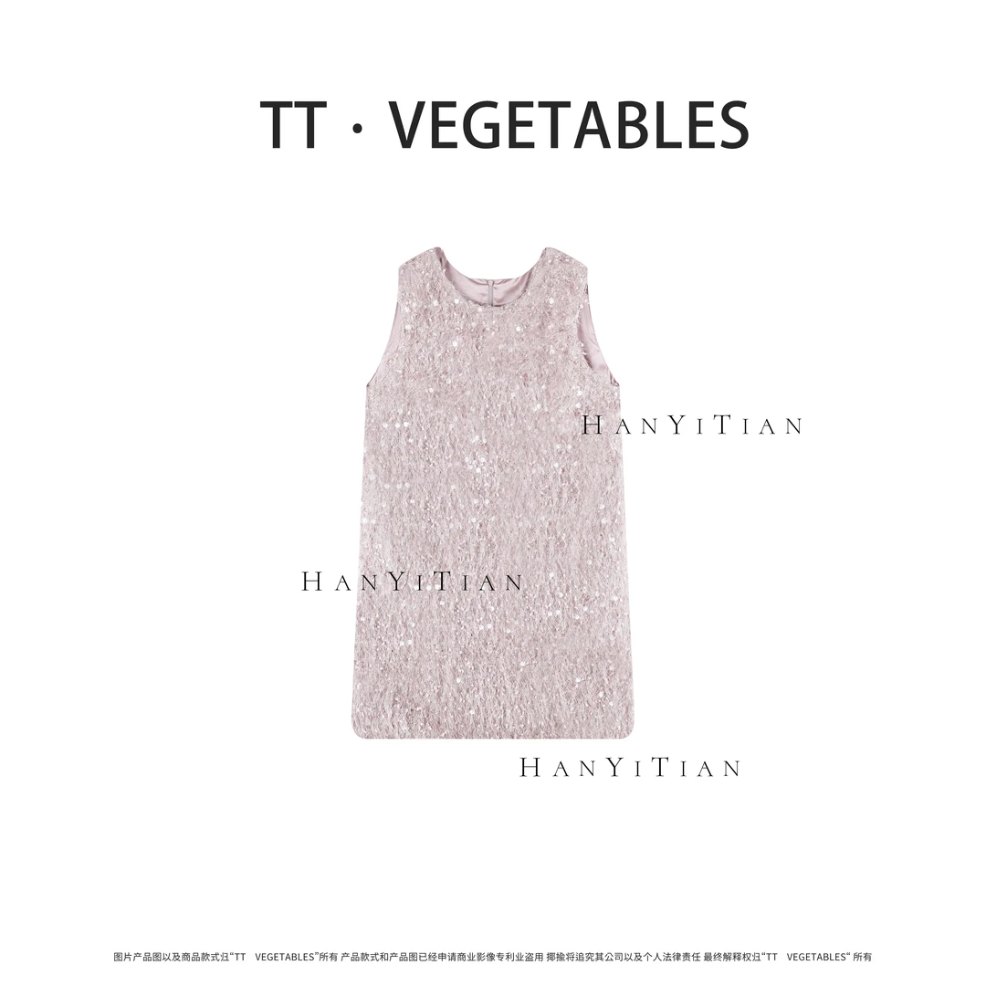 亮片裙 春季新款百搭气质显瘦简约宽松连衣裙511355