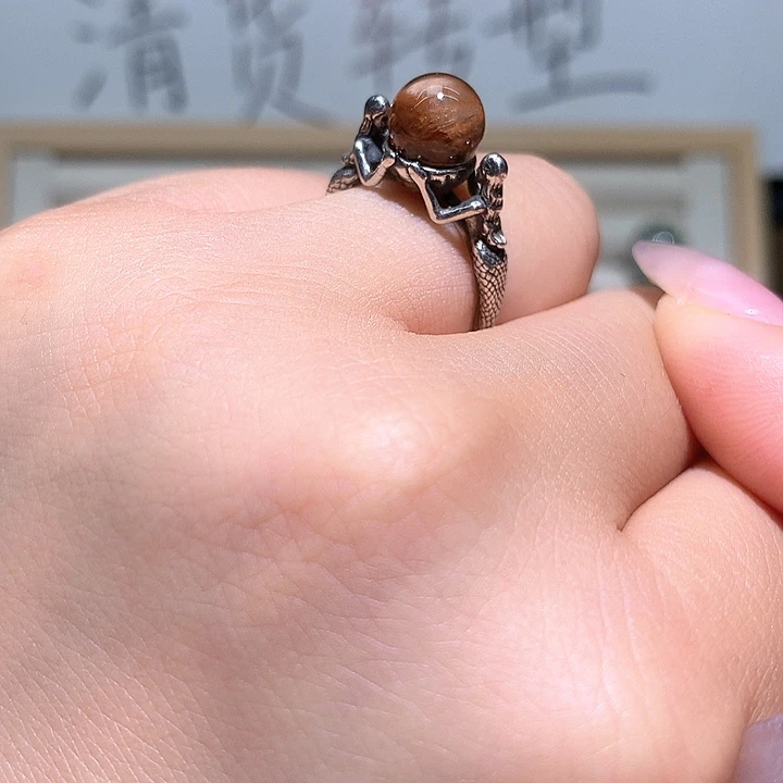 水晶戒指银S925镶嵌