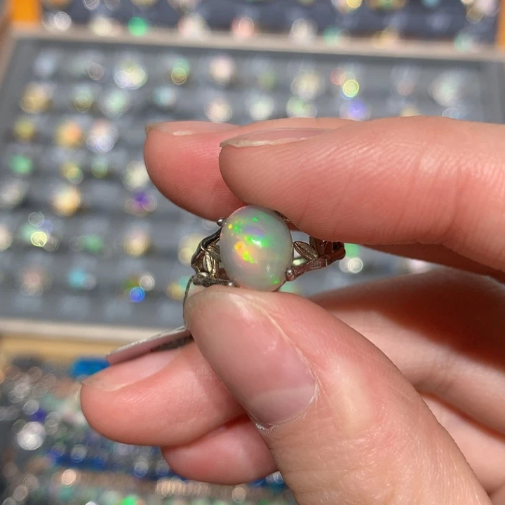 银S925镶嵌欧泊戒指t