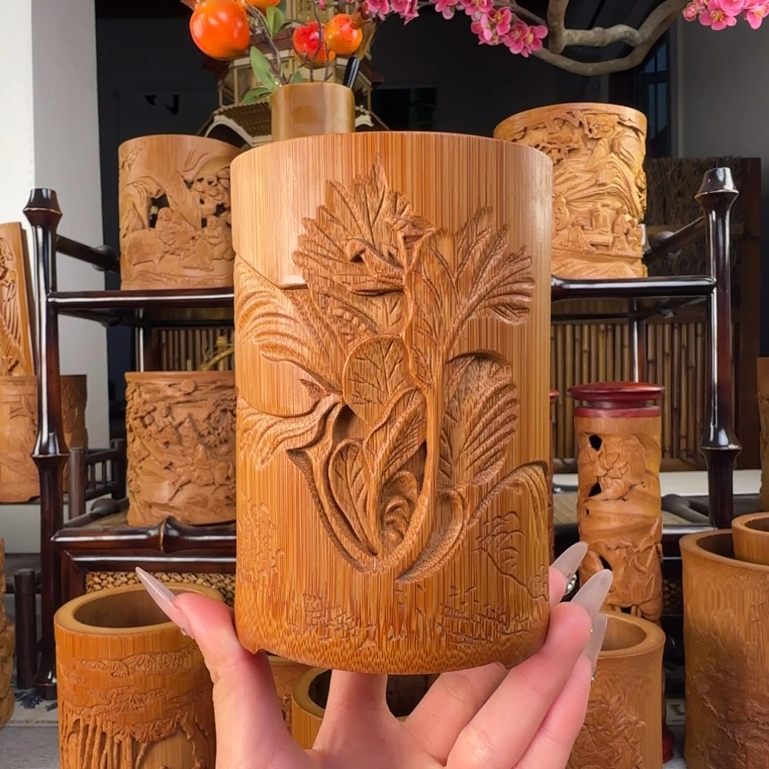 白菜笔筒茶道筒小号