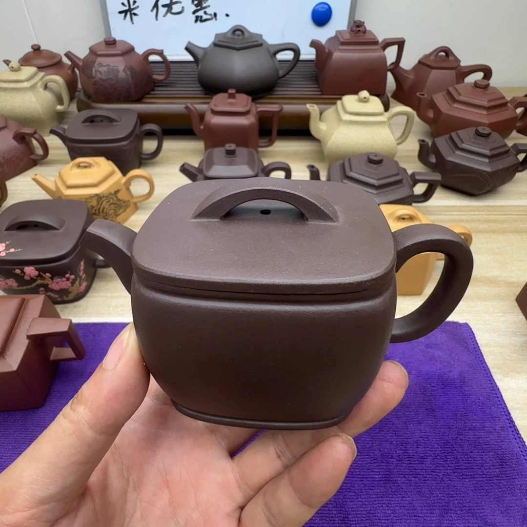 紫泥壶阳***～半手工制作紫泥四方汉瓦180毫升