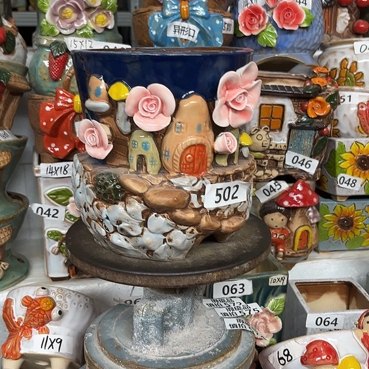 紫砂花盆粗陶材质多肉花盆