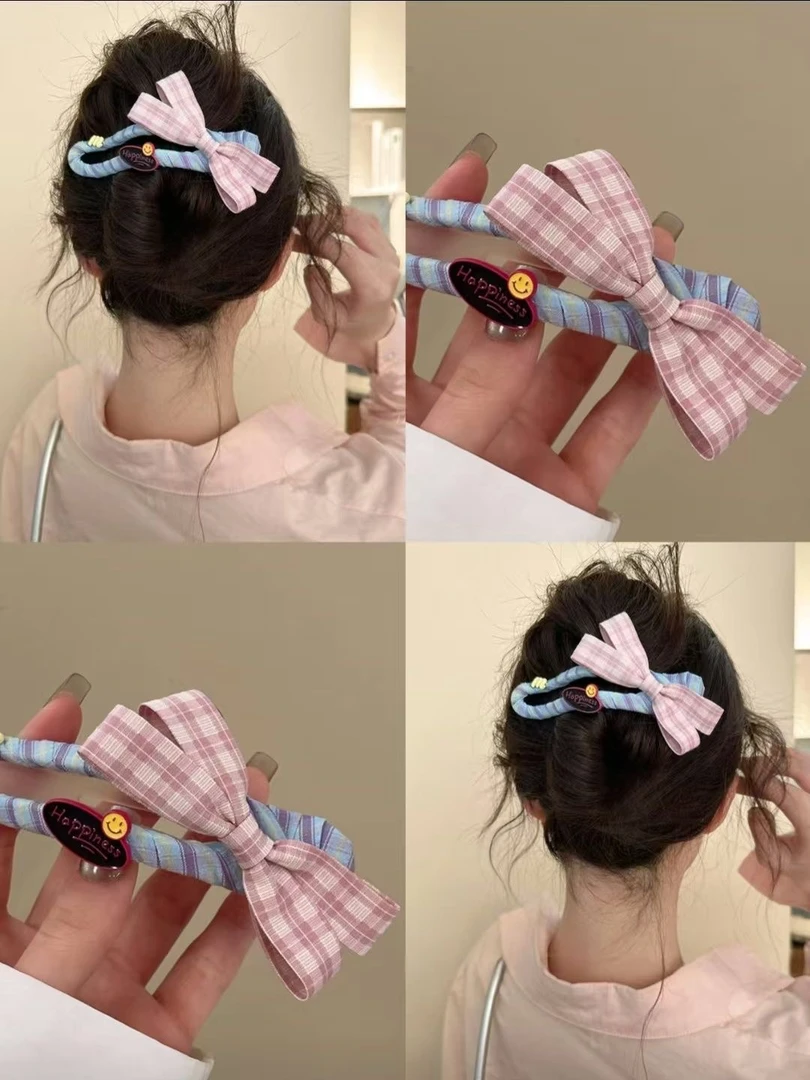 甜美撞色蝴蝶结鸭嘴夹女后脑勺韩系高级感大号发夹2025新款头饰
