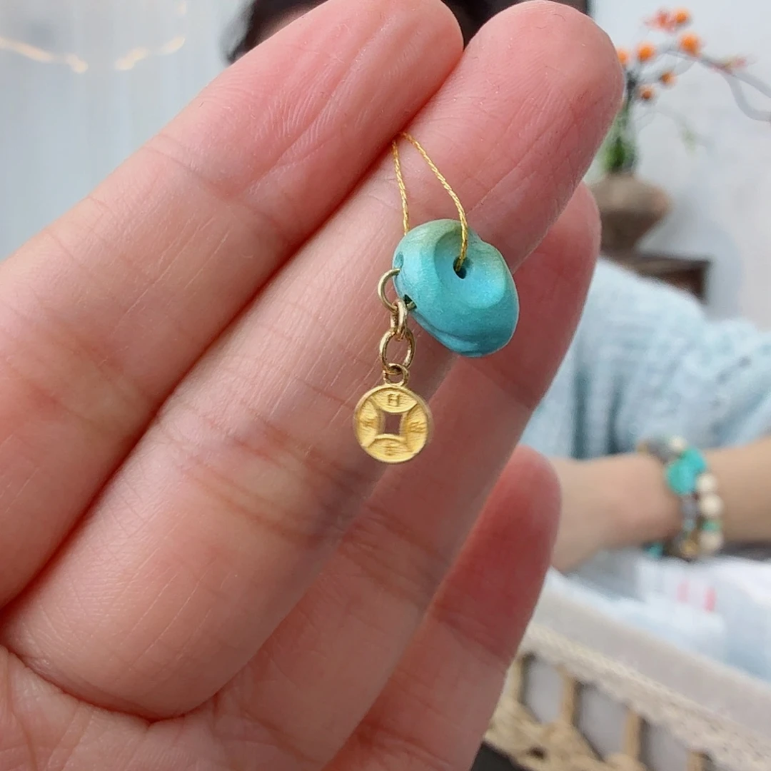 绿松石18K金镶嵌珠宝奇石