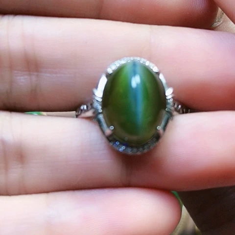 银S925镶嵌戒指和田玉