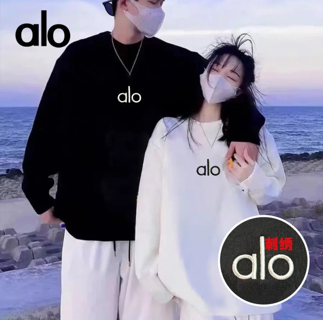 【万针刺绣】男女情侣款青春设计感情侣INS圆领卫衣-alo中间