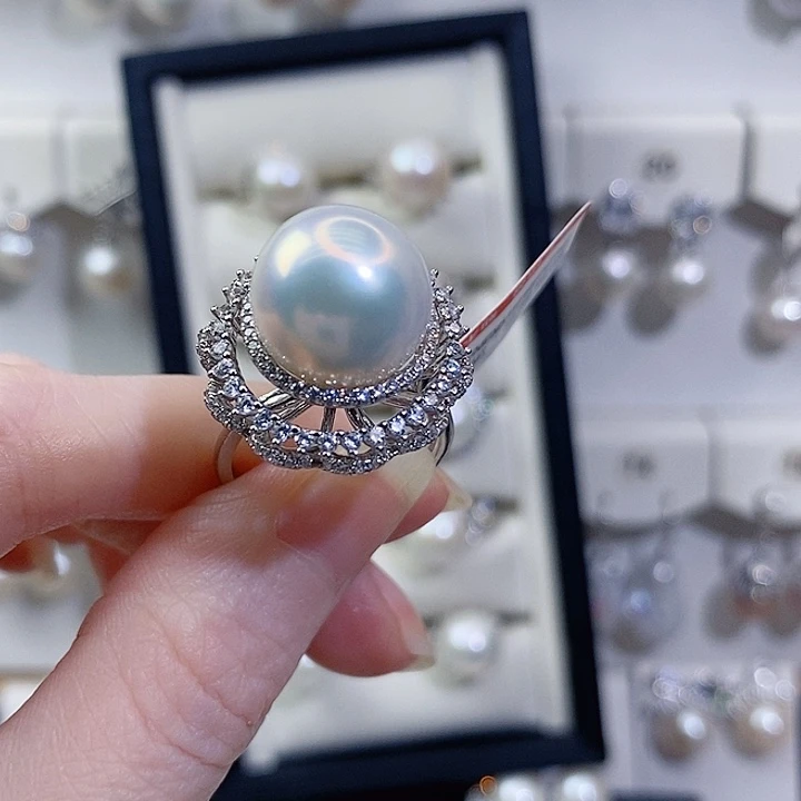 *****淡水珍珠银S925镶嵌戒指A