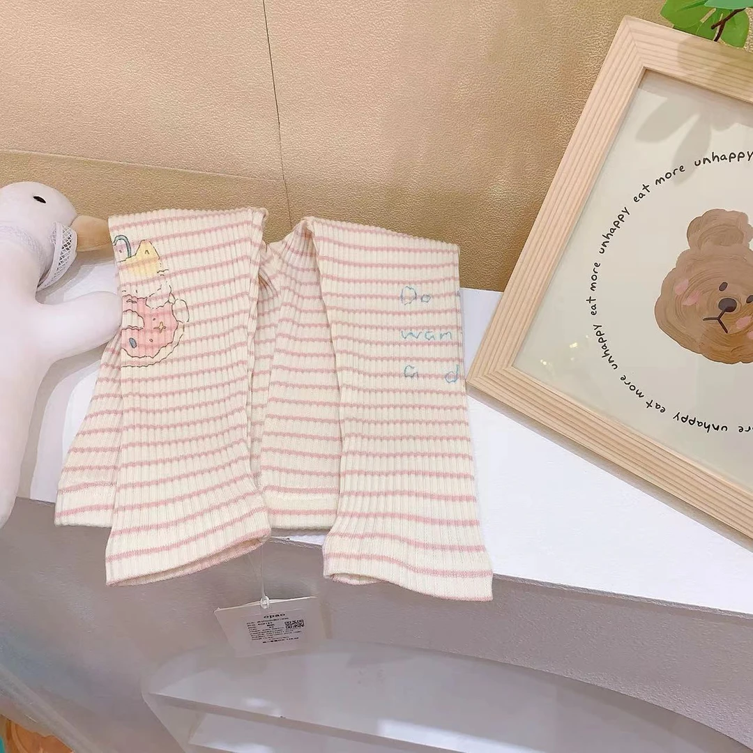 女童粉色卡通条纹打底裤（OPAO-8135-春秋）