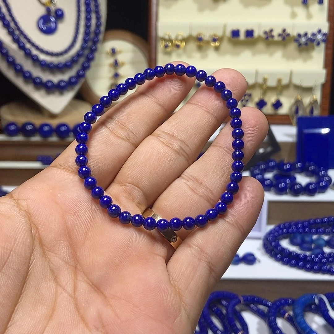 未镶嵌青金石顶高品 小米珠 手串4.5+
